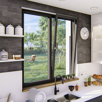 Waterproof Double Glazed Aluminium Casement Windows Tilt And Turn