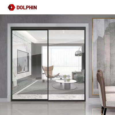 Interior Aluminum Slide Doors Narrow Slim Frame Aluminium Glass Sliding Door For Living Room