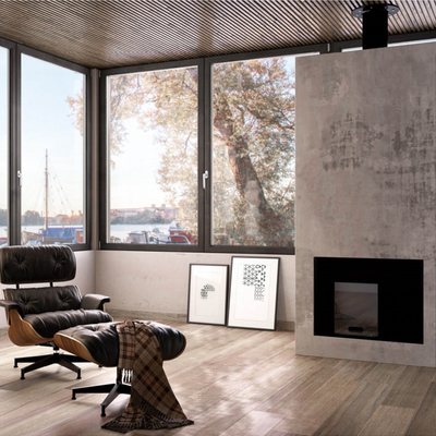 Tilt And Turn Windproof Aluminium Window Horizontal Tempered Glass Casement Windows Black Aluminum Casement Window