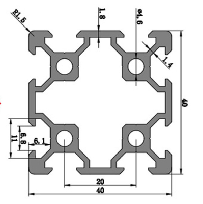 6063 Alloy T Slot Aluminum Profiles Half Round Shape T4 Temper NZS Standard