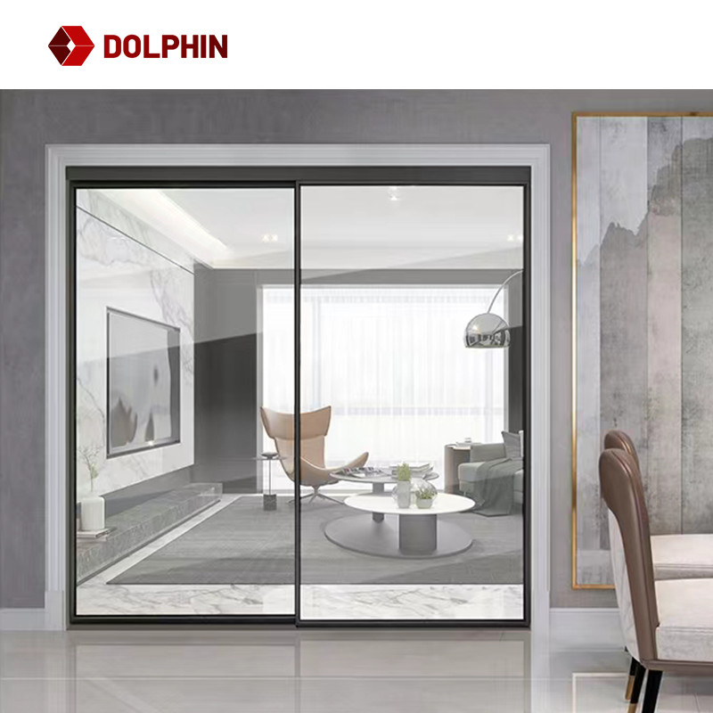 Interior Aluminum Slide Doors Narrow Slim Frame Aluminium Glass Sliding Door For Living Room